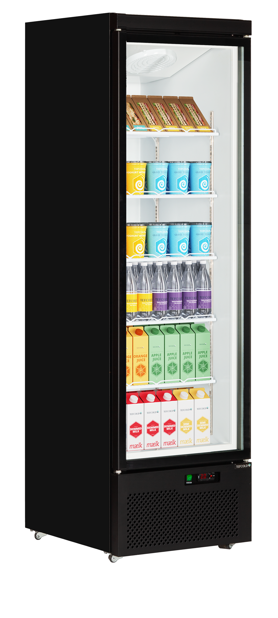 TefCold Atom Maxi C1DB single glass door merchandiser chiller in black