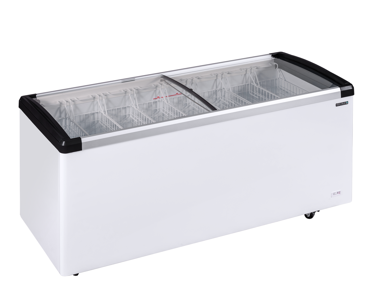 TefCold IDB500-W1 ice cream display chest freezer with curved sliding glass lids